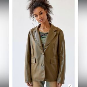 Urban Outfitters faux leather jacket. Size M. Olive green